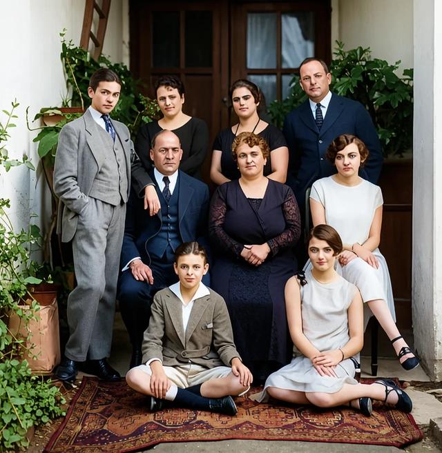 Colorized family portrait